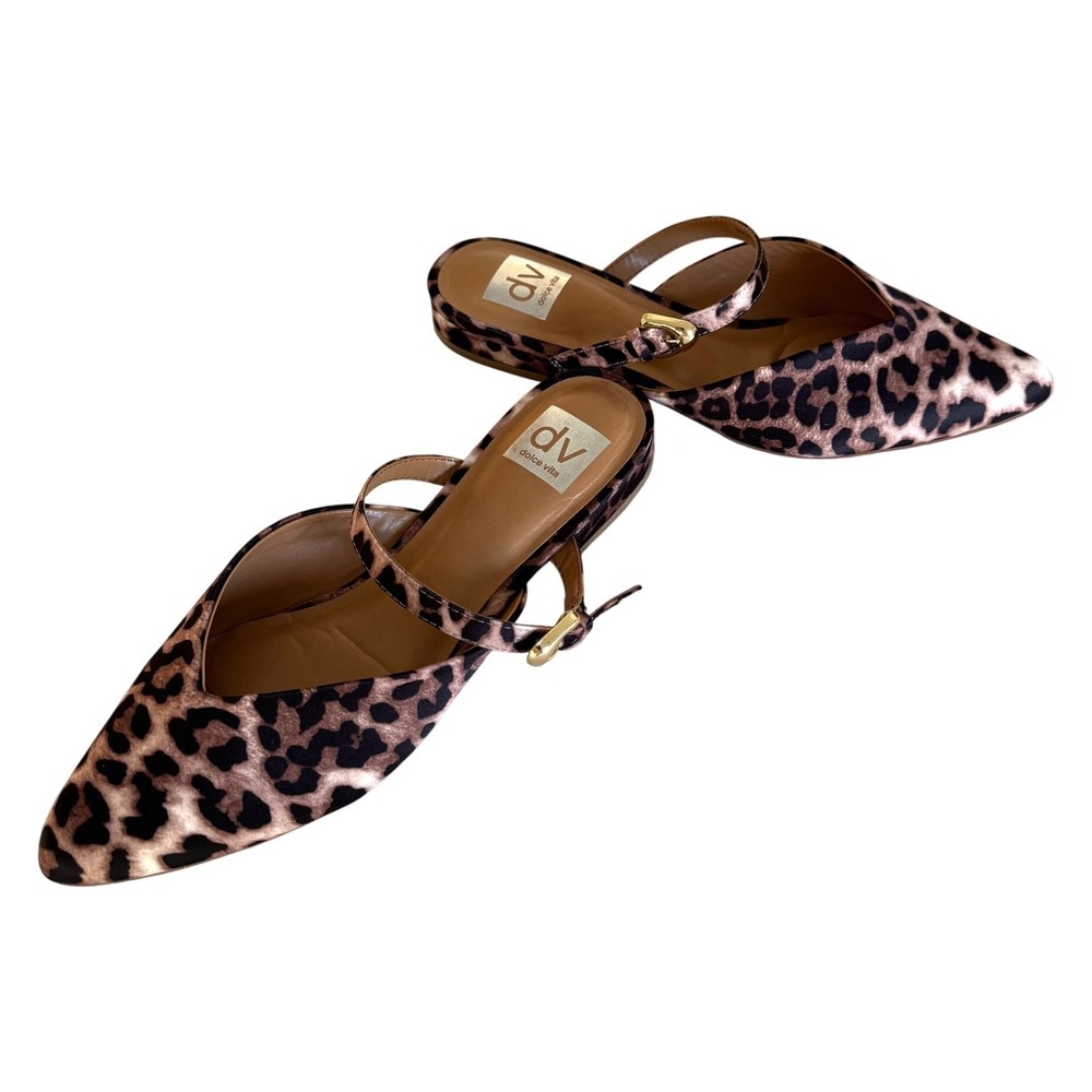 Dolce Vita Leopard Print Mary Jane Flats Pointed Toe Ballet Quiet Luxury Size 8
